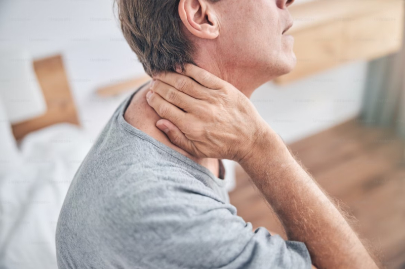 Man with neck pain